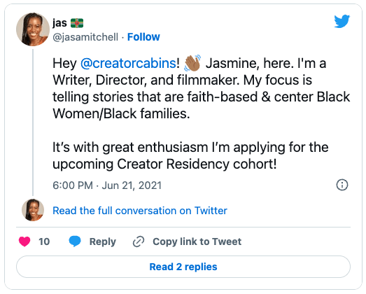 You can apply on Twitter OR Instagram