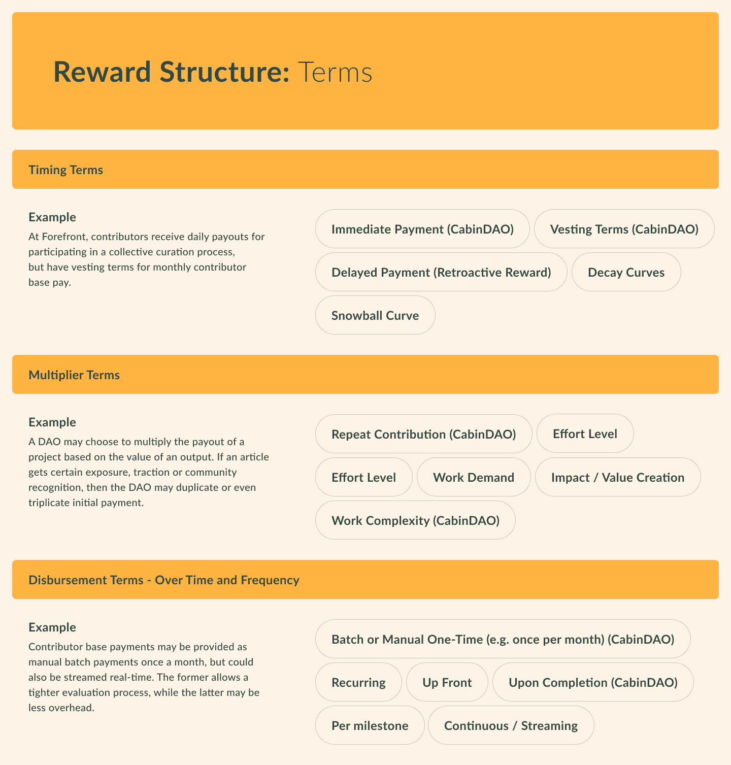 Reward Terms Sample Worksheet