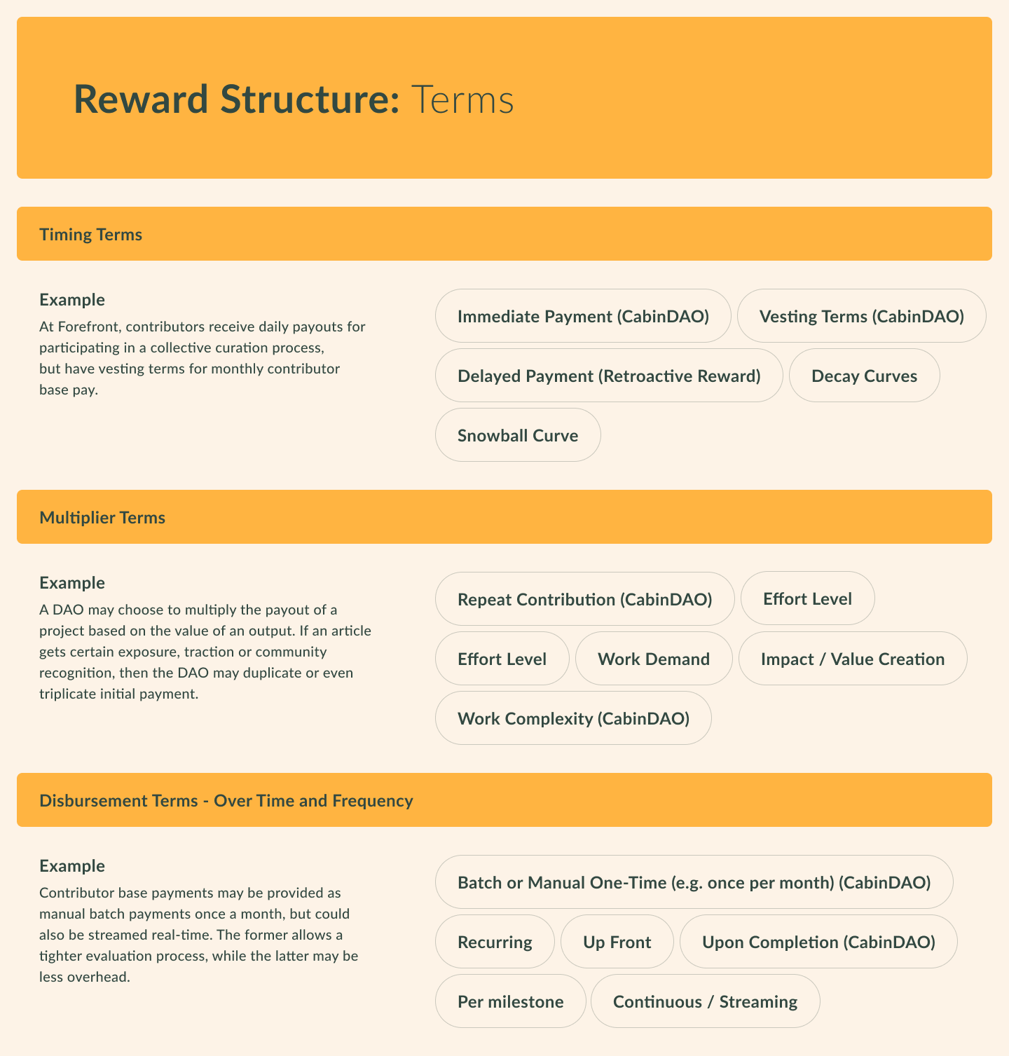 Reward Terms Sample Worksheet