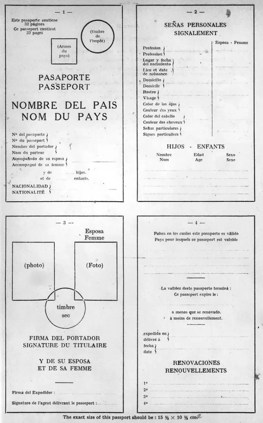 1920s passport standard